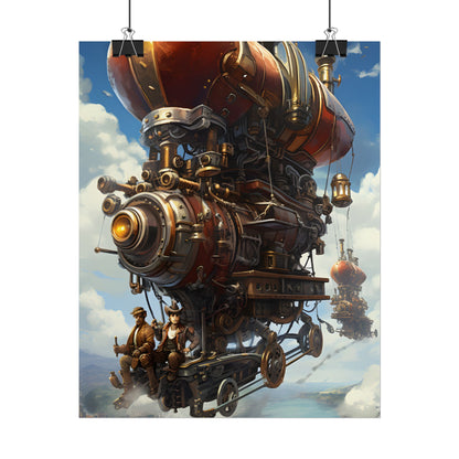 Steam Powered Sky-Liner Thrill Ride: Steampunk Race on Colum - Poster