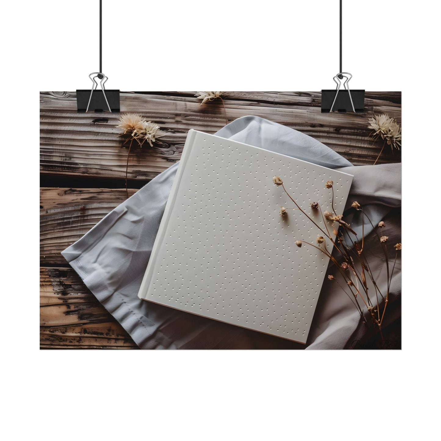 Minimalist Notebook with Embossed Dot Pattern - Poster