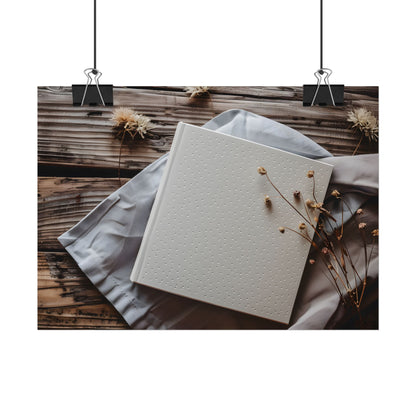 Minimalist Notebook with Embossed Dot Pattern - Poster
