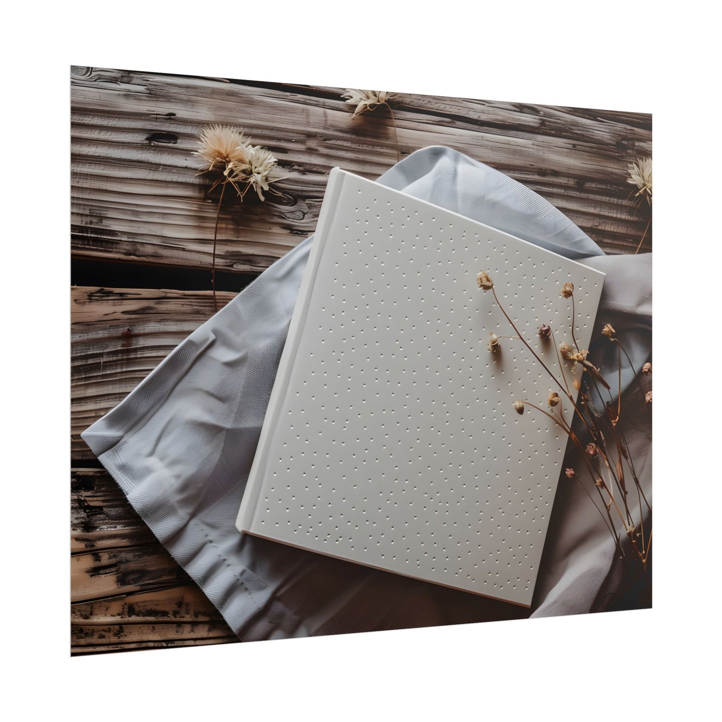 Minimalist Notebook with Embossed Dot Pattern - Poster
