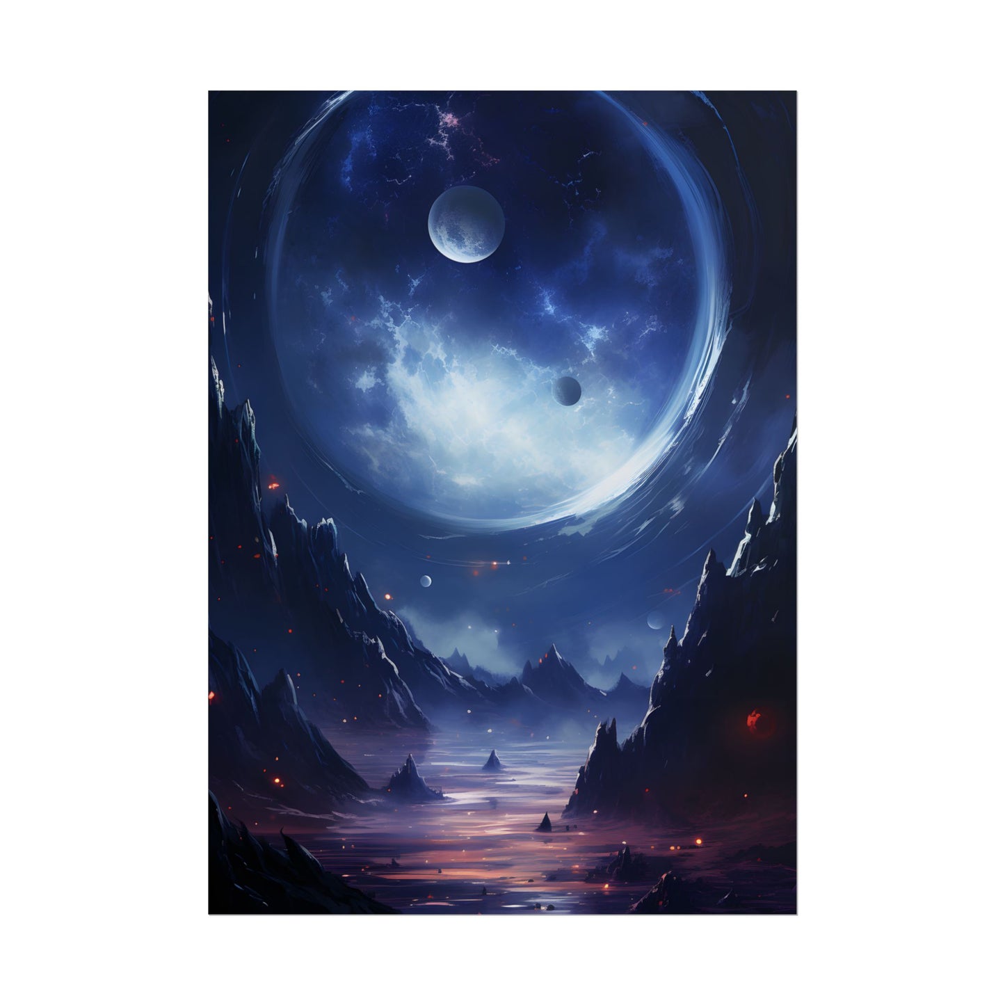 Cosmic Encounter: Black Hole Space Art - Poster