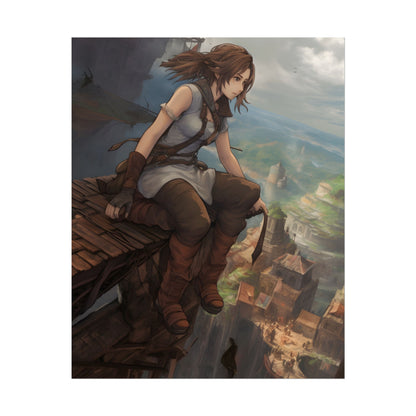 Dramatic Anime Birds Eye View: Dynamic Digital Art - Poster