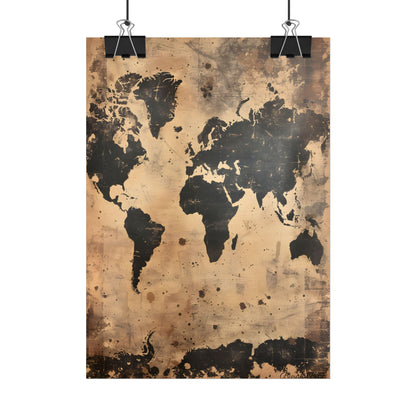 Timeless World Map: Elegant Artwork - Poster