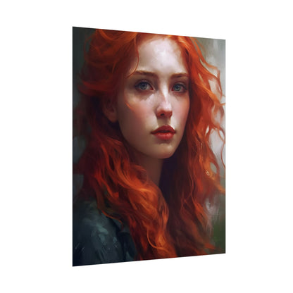 Astonishing Redhead Portrait: Female Artwork - Poster