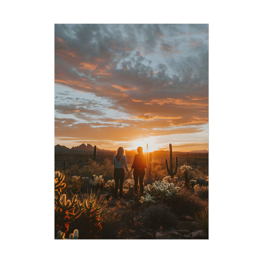 Desert Sunset Duo: Outdoor Artwork - Poster