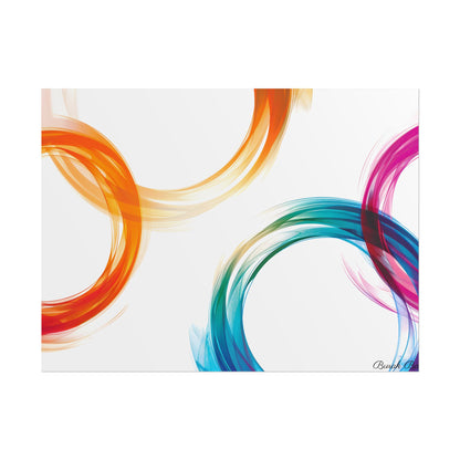 Swirling Abstract Colors: Vibrant Digital Artwork - Poster