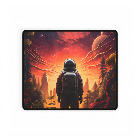 Futuristic Wilderness Explorer: Solo Sci-Fi Odyssey - Desk Mat