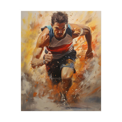 Passionate Athlete in Motion: Determined Sports Art - Poster