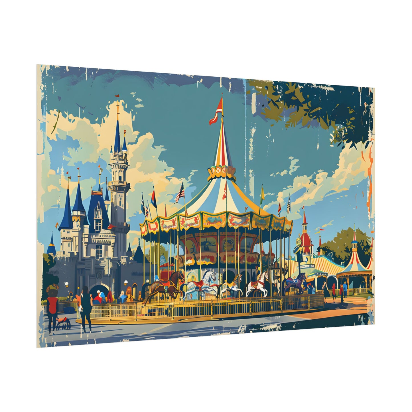 Vintage Disney Nostalgia: Retro Attraction Poster Art - Poster