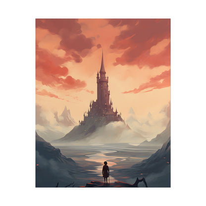 Winter Wonderland: Vibrant Snow-covered Scene with Cozy Red House - Poster