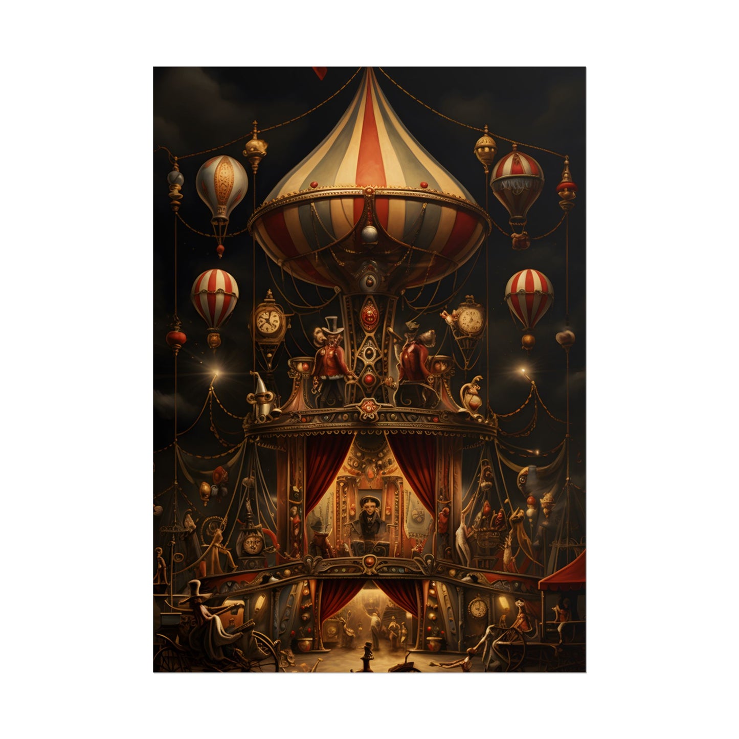 Whimsical Clockwork Circus: A Fantastical Artwork - Poster