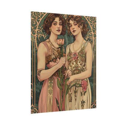 Women in Harmony: Primrose Bloom Artwork - Poster