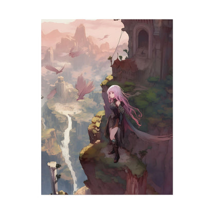 Dramatic Anime Bird: Colorful Birds Eye View - Poster