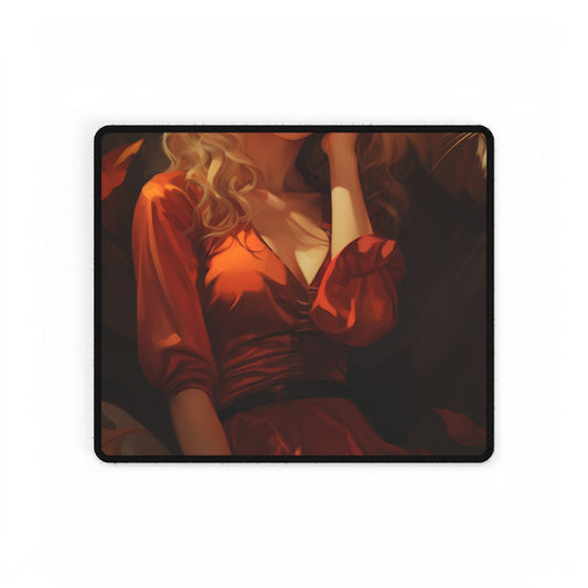 Outdoor Relaxation: Person in Nature with Sunglasses Artwork - Desk Mat