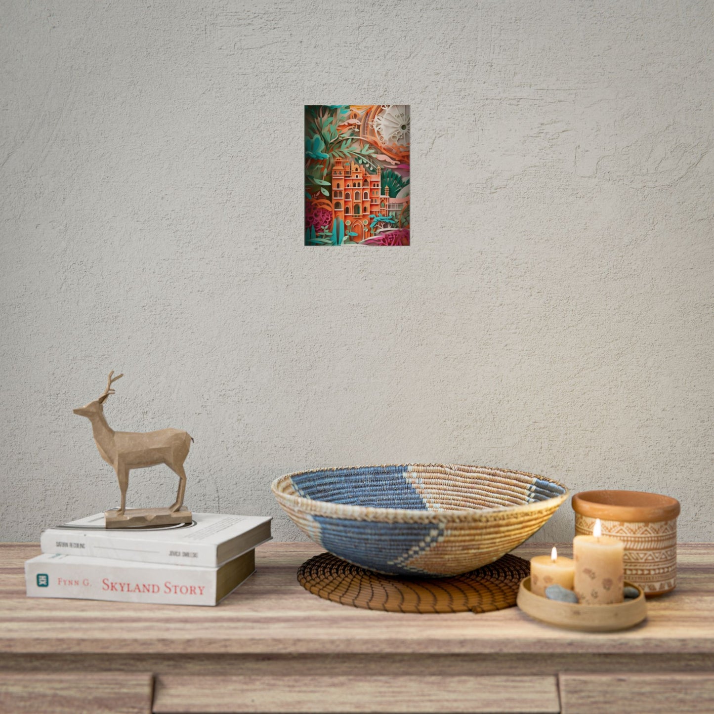 European Paper Quilled Landscape: Artistic Craftsmanship - Poster