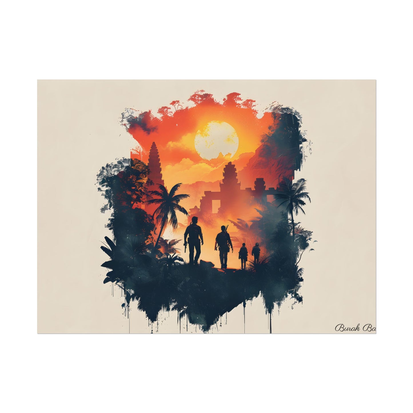 Nathan Drake's Adventure: Minimalist Illustration - Poster