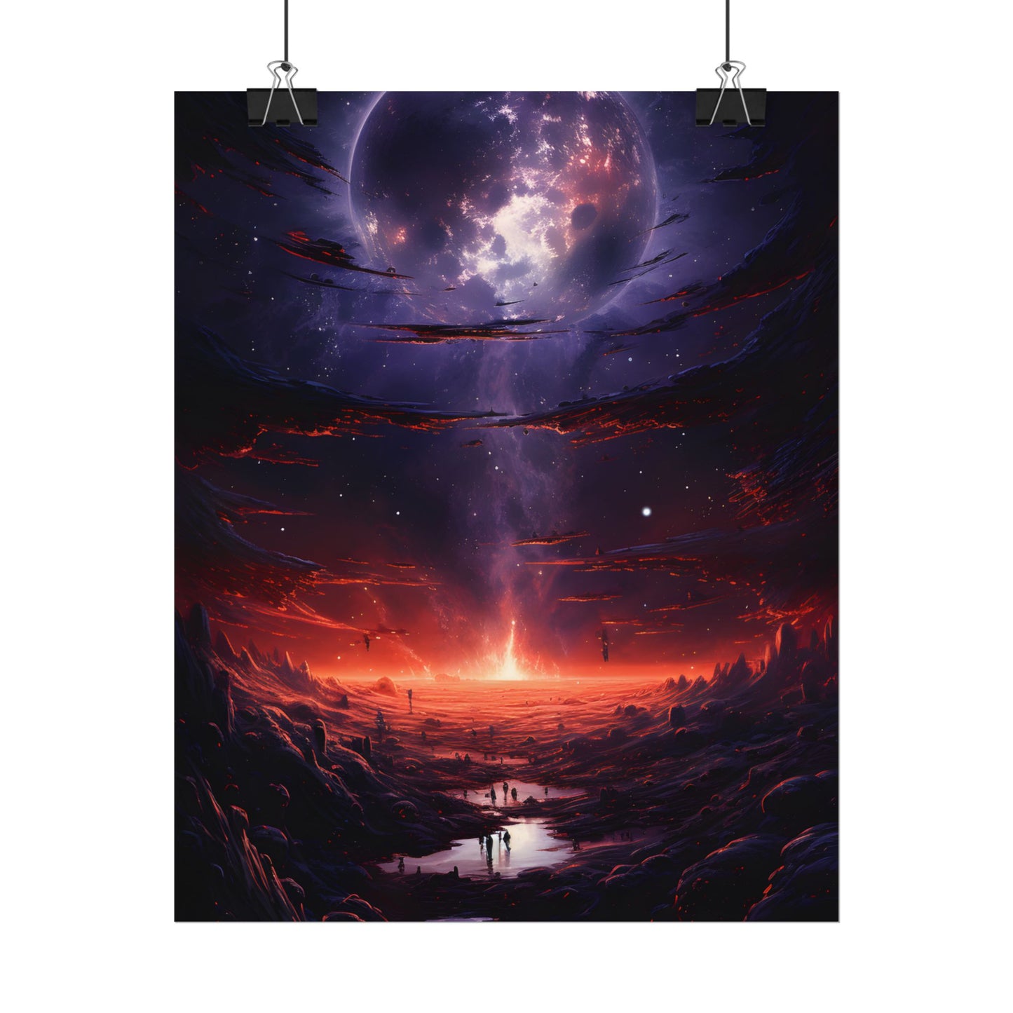 Vivid Black Hole Planet: A Detailed Cosmic Artwork - Poster