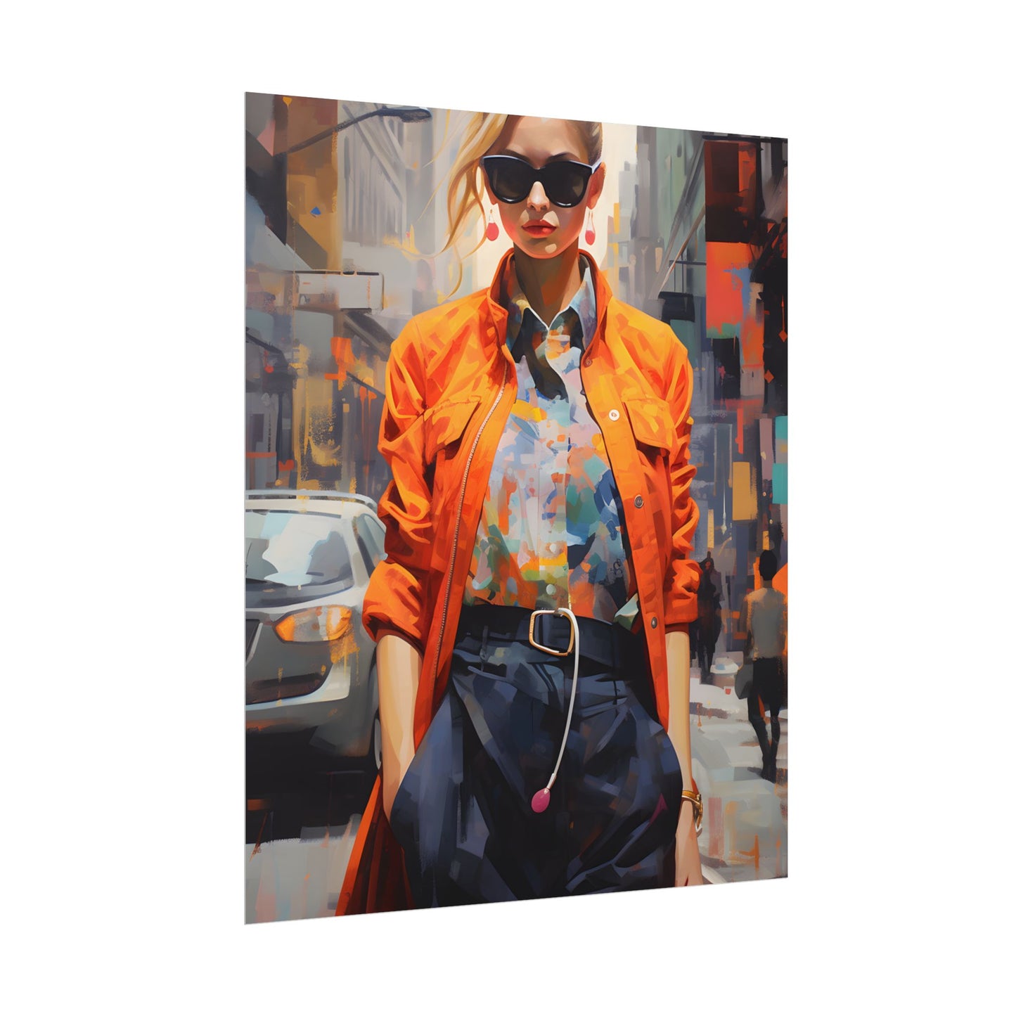 Urban Fashionista: City Chic Digital Artwork - Poster