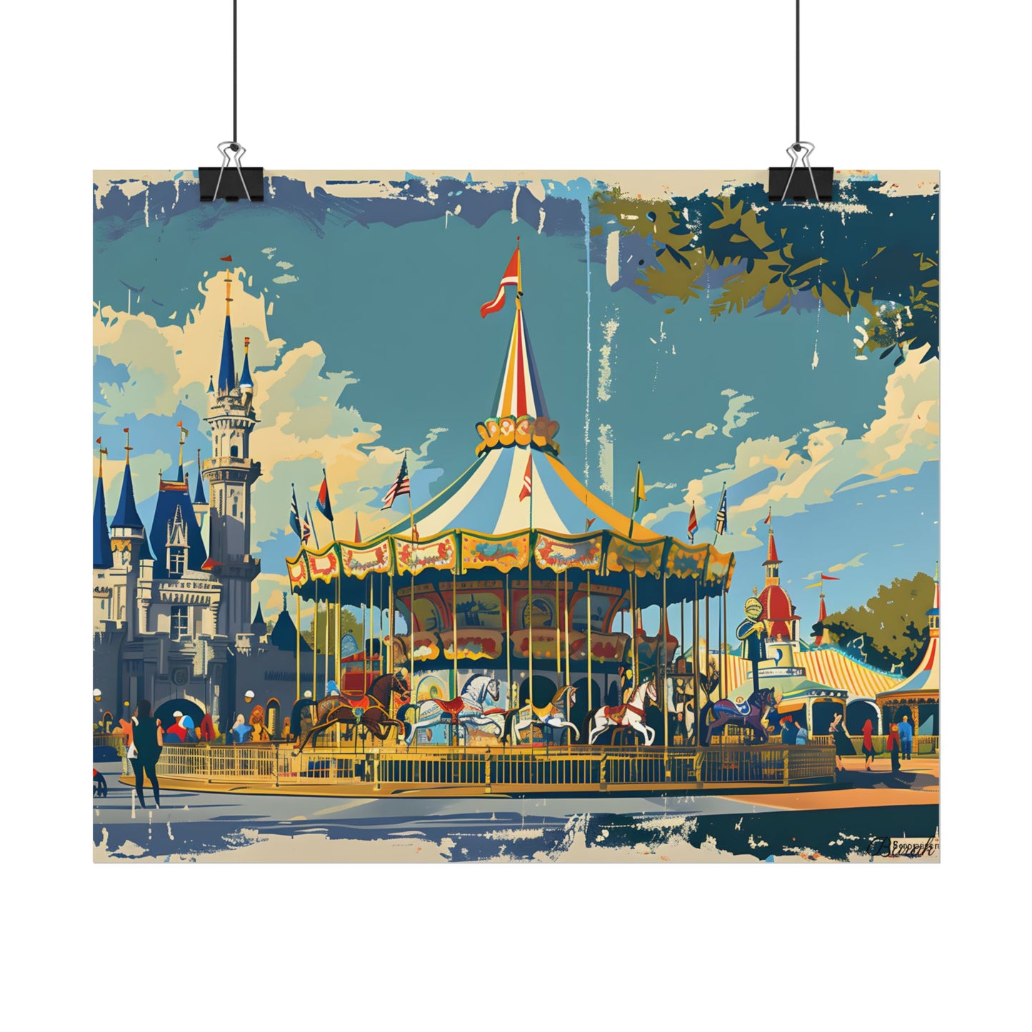 Vintage Disney Nostalgia: Retro Attraction Poster Art - Poster