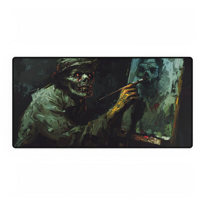 Zombie Painter in Action: Original Digital Art Piece - Desk Mat