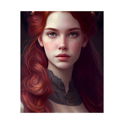 Beautiful Redhead Female Portrait: Classic Timeless Artwork - Poster