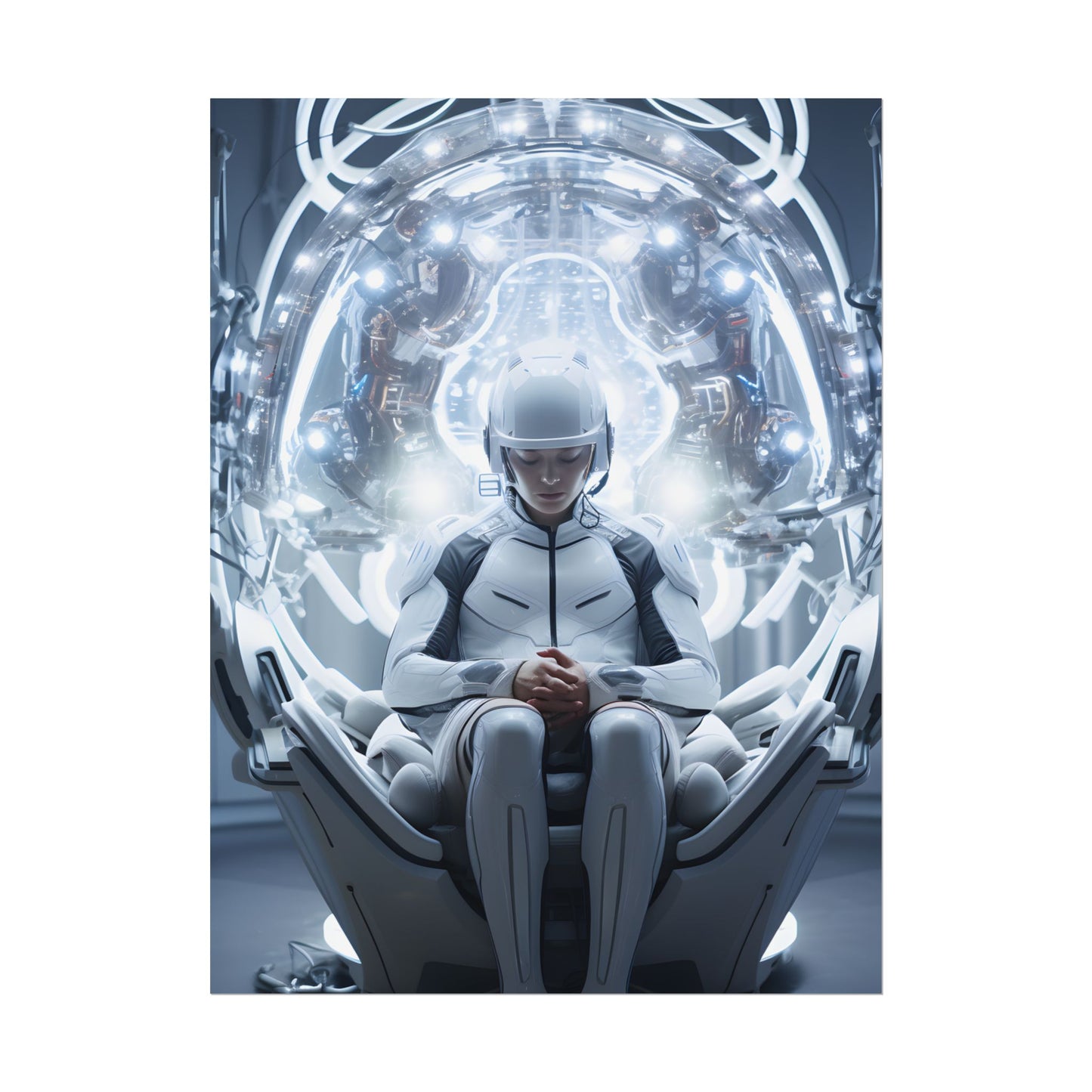 Elderly Man in a Complex Web: Medical Experiment Artwork - Poster