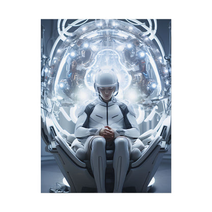 Elderly Man in a Complex Web: Medical Experiment Artwork - Poster