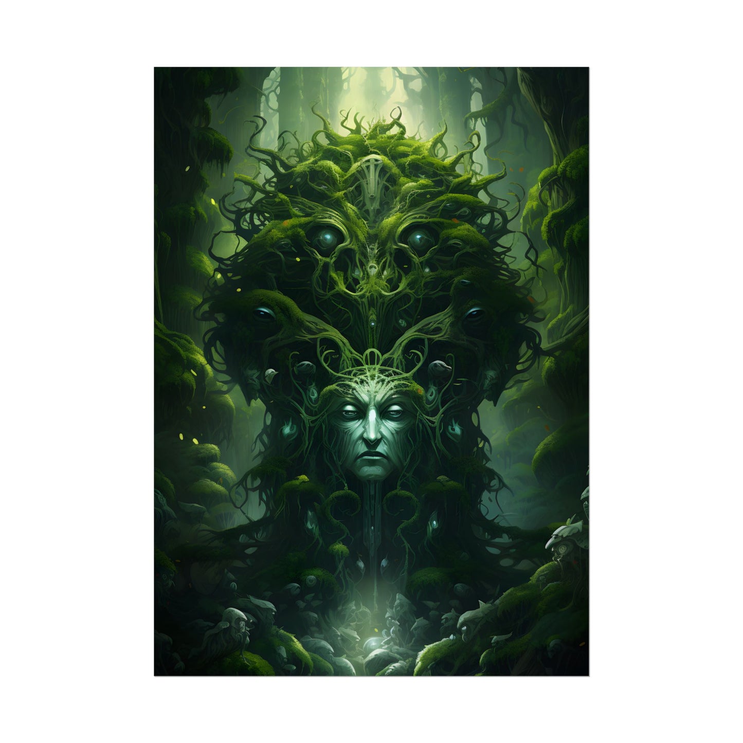 Mystical Forest Guardians: Ancient Tree Spirits Ethereal Artwork - Poster