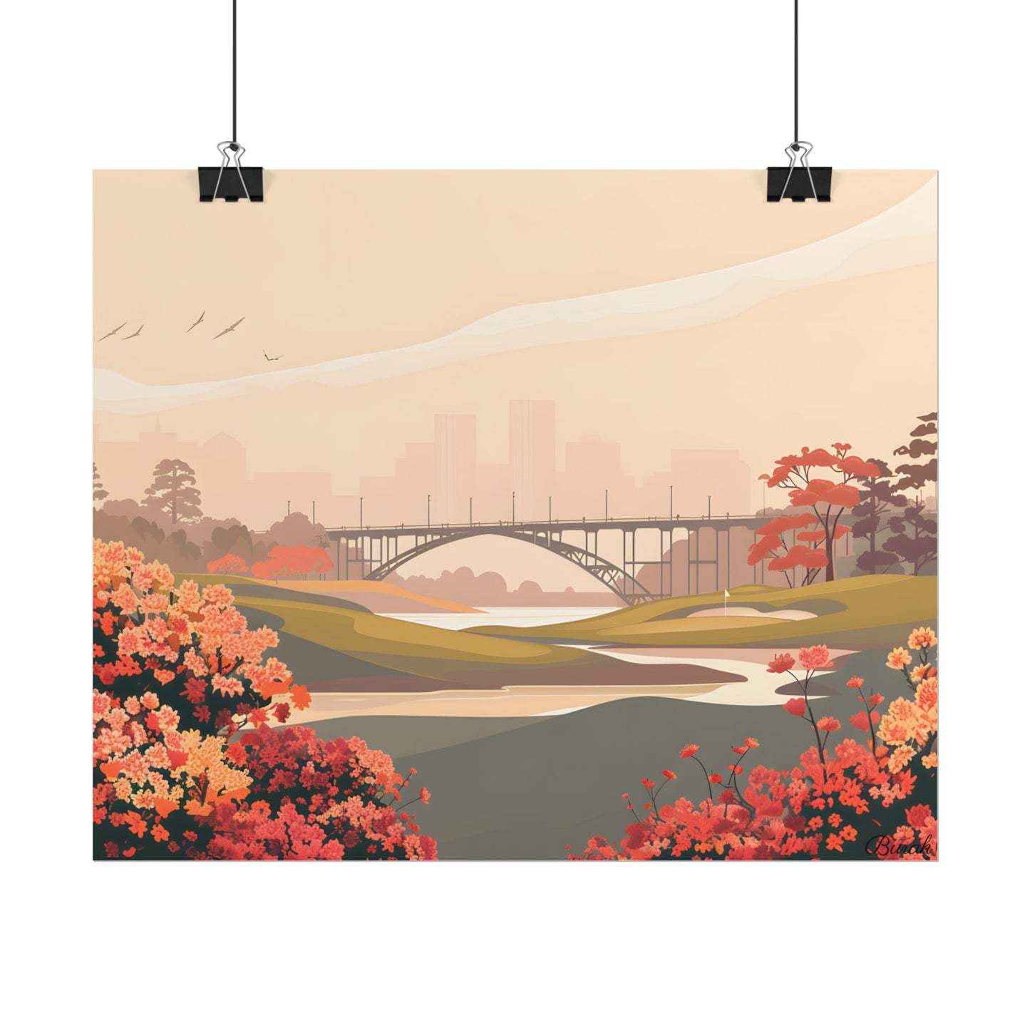 Retro Golf at Augusta: Vintage Illustration - Poster