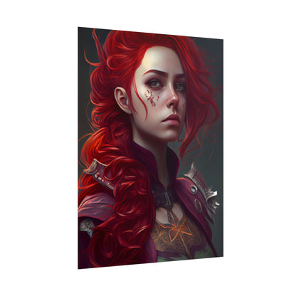 Realistic Red Hair Portrait: Soft Light Artwork - Poster