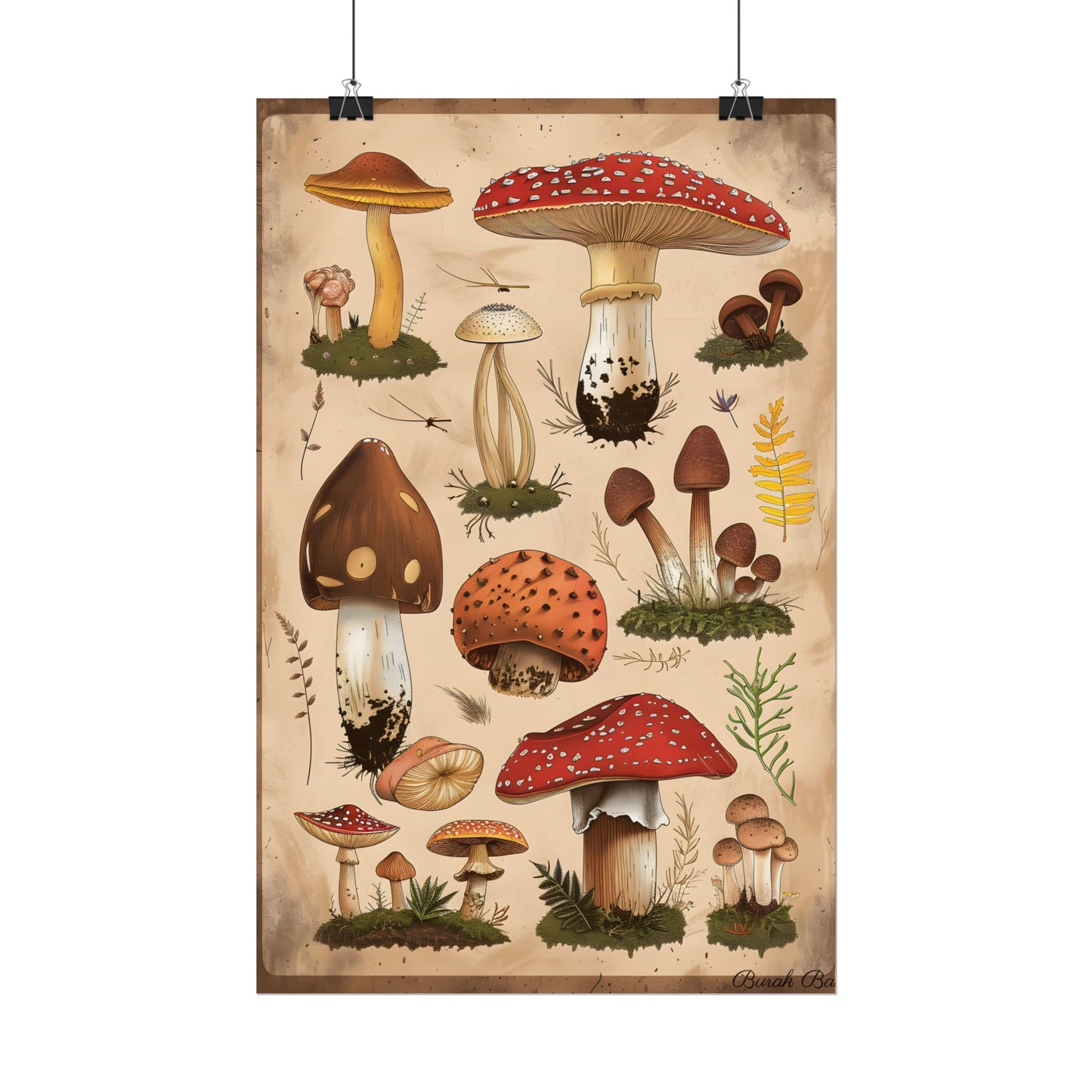 Vibrant Mushroom Species Poster: A Colorful Collection - Poster