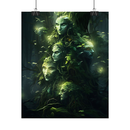 Mystical Morning Guardians: Ancient Forest Spirits - Poster