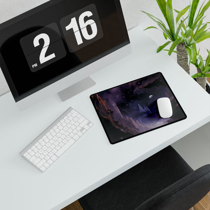 Black Hole Cosmic Odyssey: A Massive Planet's Journey Through Space - Desk Mat