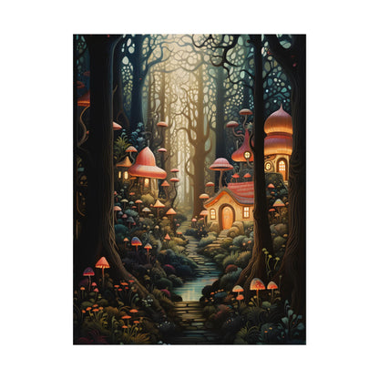 Whimsical Enchanted Forest: Illustrative Artwork - Poster