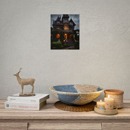 Spooky Victorian Mansion: Atmospheric Haunted Artwork - Poster
