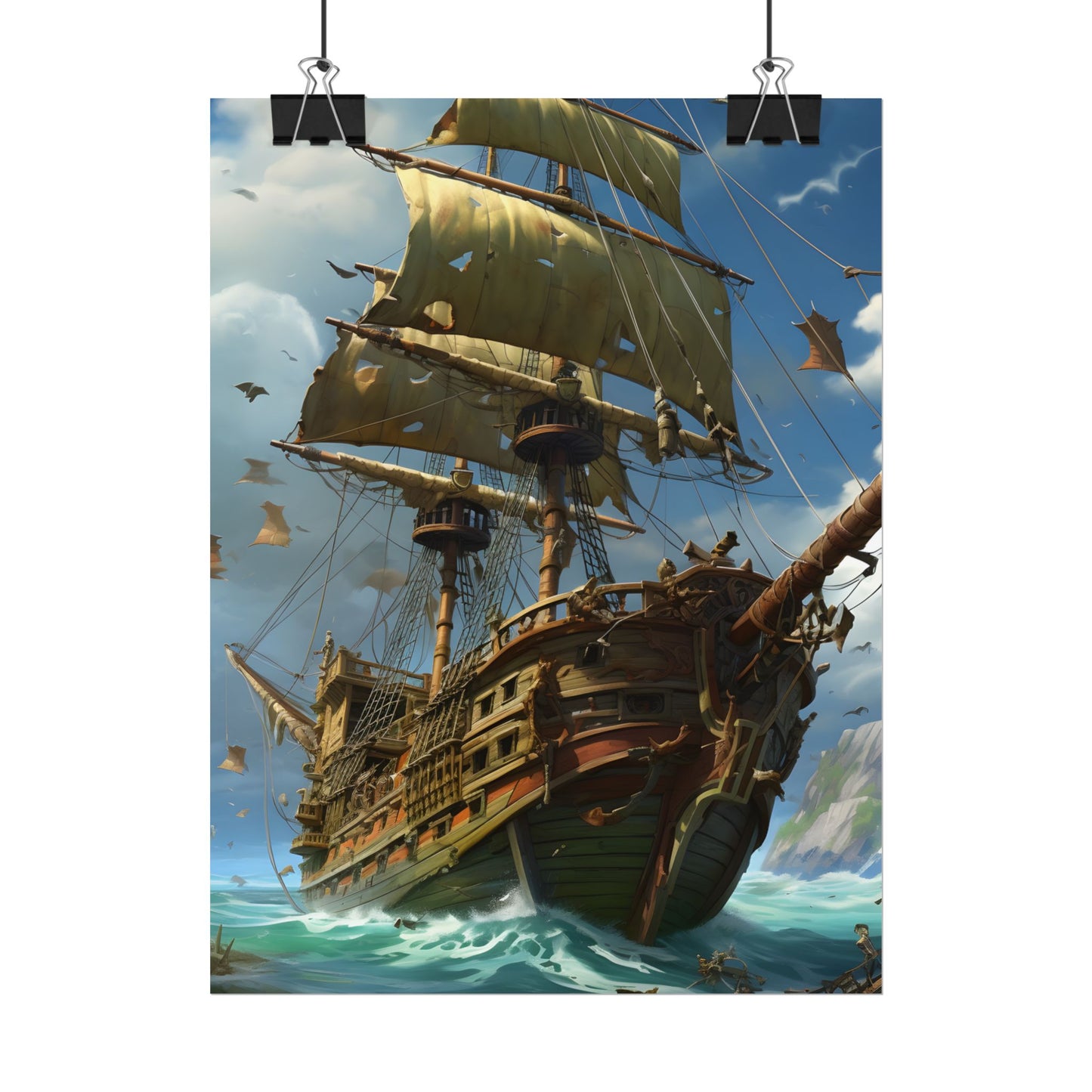 Swashbuckling Time-Traveling Pirate Crew: Colorful Artwork - Poster