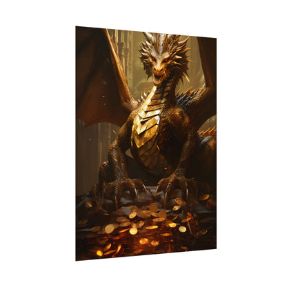 Majestic Dragon Guardian: Fantasy Artwork in a Magical Lair - Poster