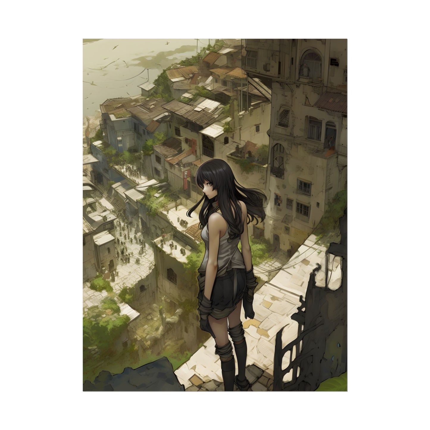 Dramatic Bird's Eye View: Mysterious Anime Encounter - Poster
