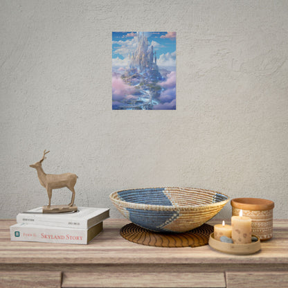 Floating City in Celestial Realm: Serene Fantasy Artwork - Poster