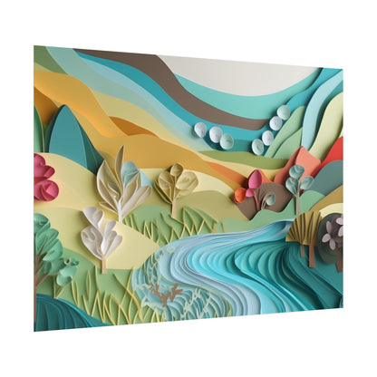 Magical Peaceful Beach: Realistic Paper Quilling Art - Poster