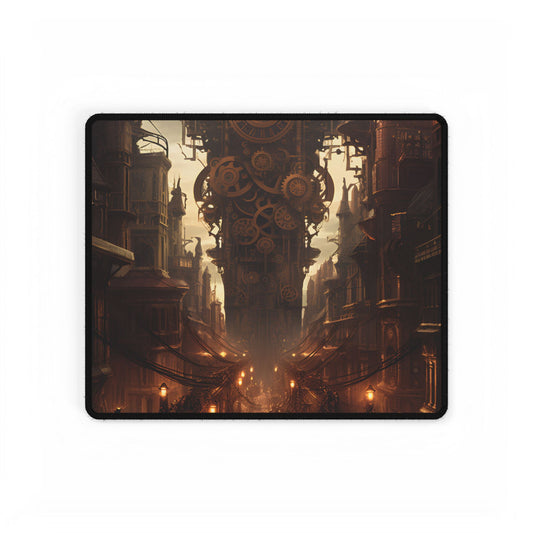 Steampunk City: A Glimpse into Industrial Paradise - Desk Mat