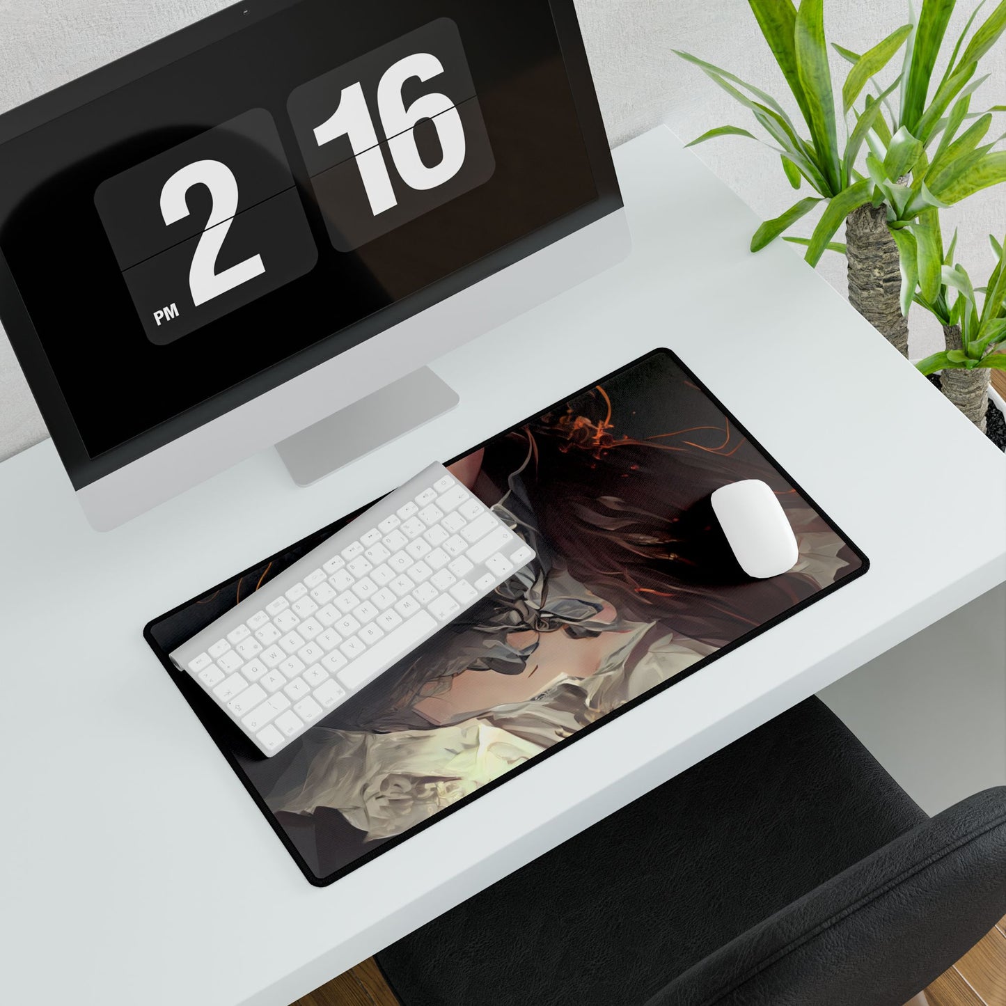 Elegant Professional Portrait: Brown Hair - Desk Mat