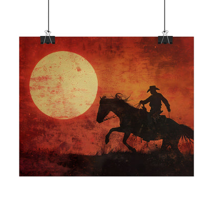 Rodeo Cowboy in Action: Vintage Bronco Ride - Poster