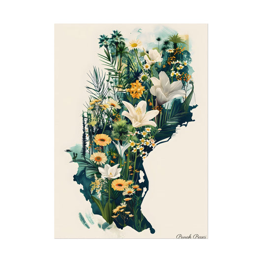 Whimsical Florida State Map: Colorful Artwork - Poster