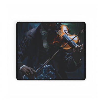 Mysterious Musician in Concentration: Portrait with Violin - Desk Mat