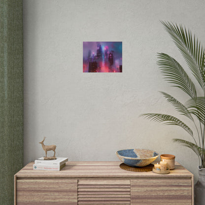 Futuristic Cityscape: Neon Dreams in the Urban Sky - Poster