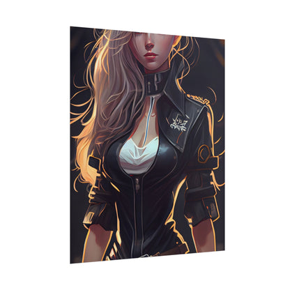 Blonde Female Police Officer: Calm Professional in Hotel Lobby - Poster