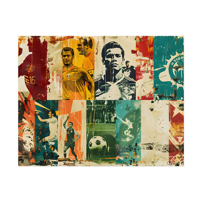 Vintage Soccer Posters: Retro Sports Art Collage - Poster