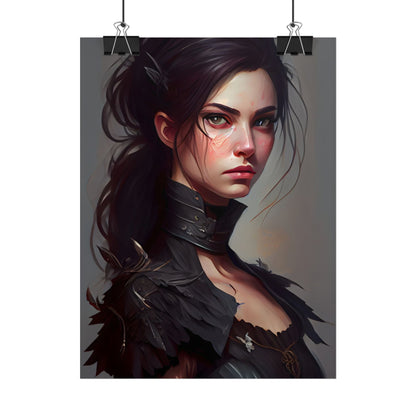 Artistic Female Portrait: Elegant Dress Digital Artwork - Poster
