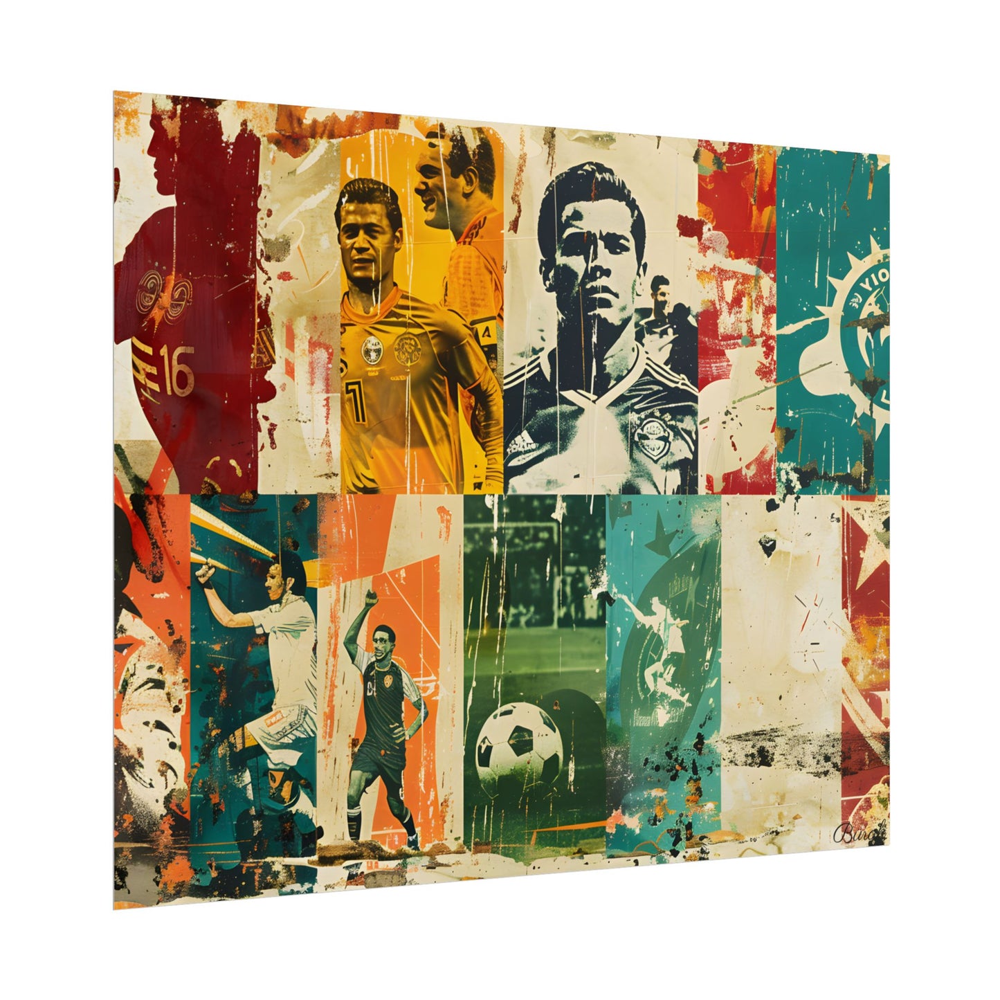 Vintage Soccer Posters: Retro Sports Art Collage - Poster